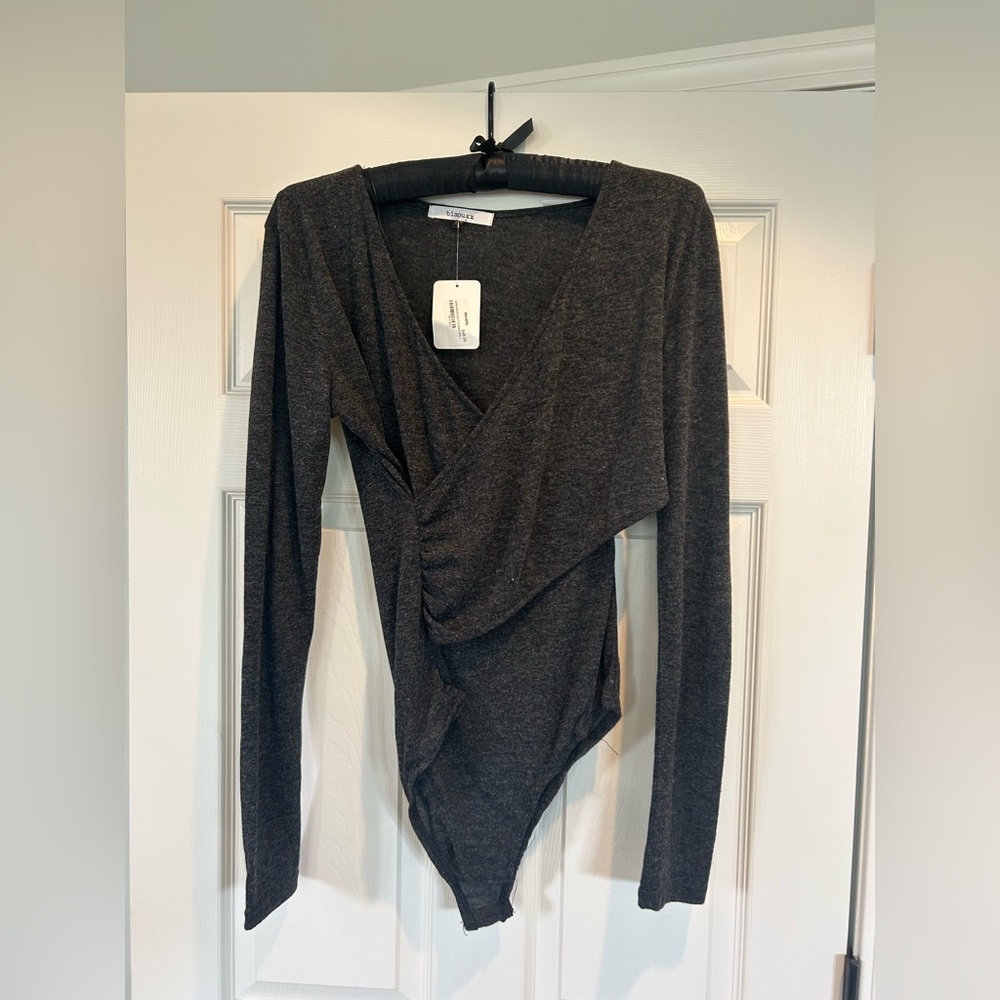 Elegant Black Wrap Bodysuit